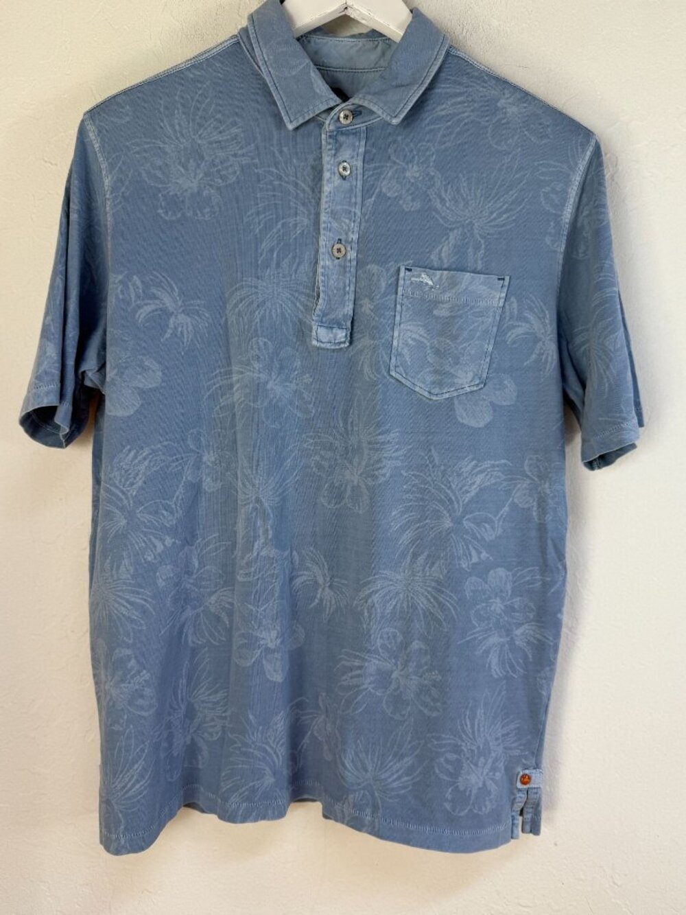 Tommy Bahama Mens Floral Palm Polo Shirt Medium Short Sleeve Pima Cotton NWOT